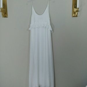 Zara Gauzy White Maxi Dress Size M